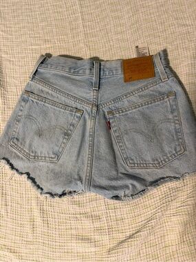 Levi's Light Blue High-Rise Denim Cutoff Shorts